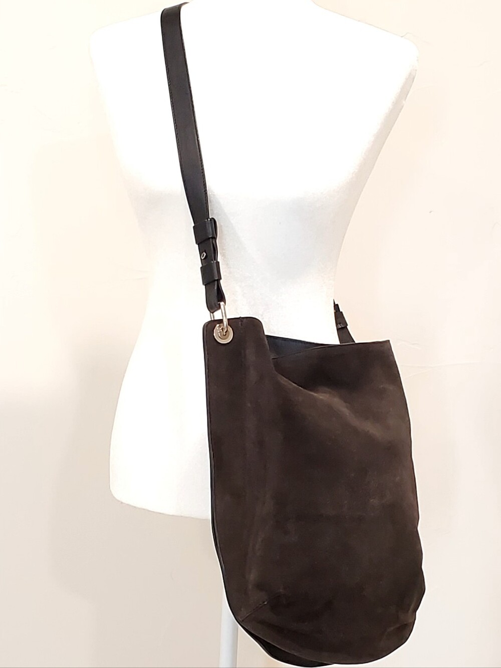 Proenza Schouler Chocolate Suede Convertible Soft Sided Smart Crossbody Bag - Picture 2 of 15